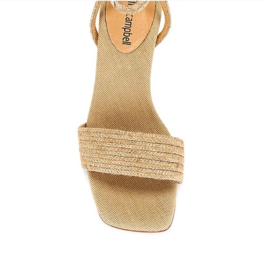 Jeffrey Campbell Sailboat Sandal Tan Raffia Wedge Espadrille Jute Size 11 NEW - Picture 5 of 9